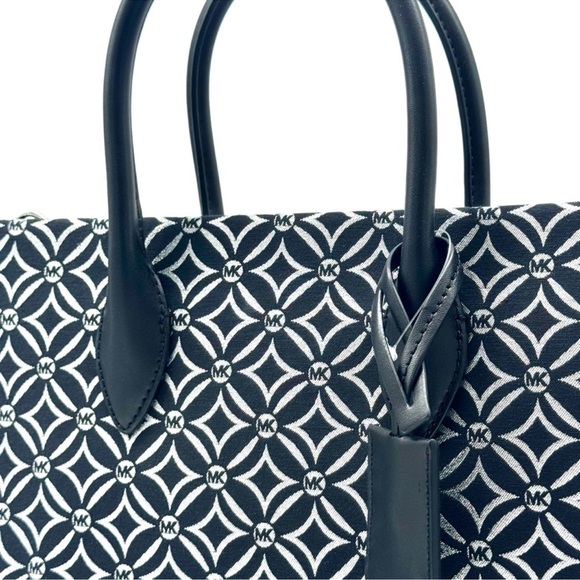 Michael Kors Mirella Medium Rainbow Logo Tote Bag Black/Silver - Picture 4 of 11